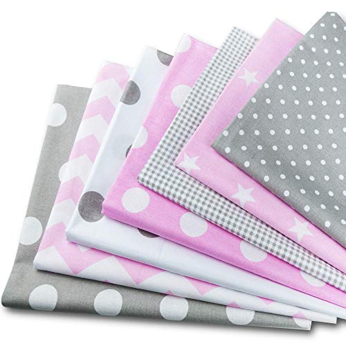 Tela algodon Telas Patchwork 7 piezas 50 x 80 cm - Retales Tela para coser, Telas decorativas Costura y Manualidades por metros OEKO-TEX