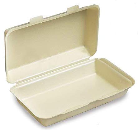 TELEVASO - 500 uds - Envase porex Sandwich Grande - Tamaño 240 x 155 x 70 mm - Poliestireno Color Champagne - Contenedores Desechables con Tapa, Apto para Comida Caliente y fría
