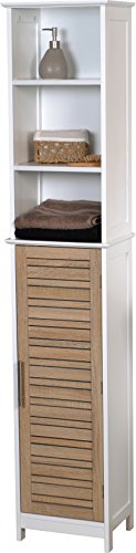 TENDANCE Armario de Tablero DM de Estocolmo, con Estructura Alta y 1 Puerta, 3 estantes, Madera, Roble Blanco