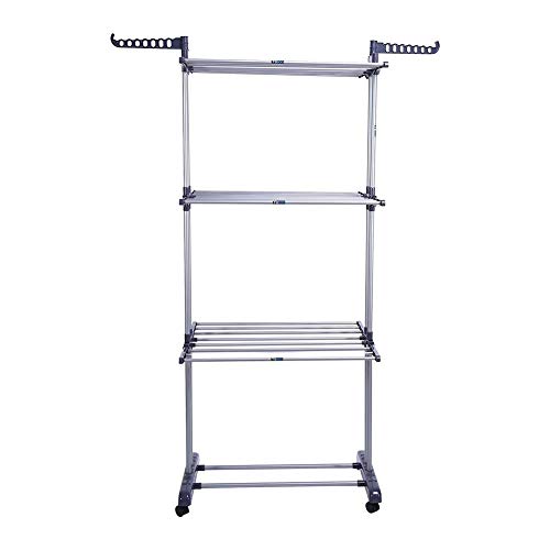 Tendedero Plegable, Secado de Ropa Plegable de 3 Niveles de lavandería Tendedero Tendedero Bastidor Ajustable Zapatos casero suspendido al Aire Libre