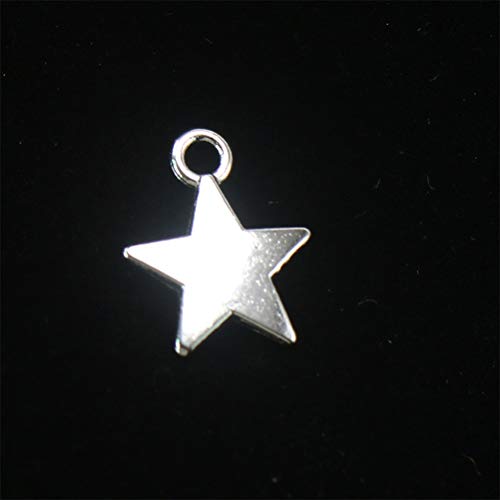 TENDYCOCO 100 piezas de plata antigua encantos de fabricación de joyas encantos de aleación colgantes de estrellas para collar pulsera artesanía DIY