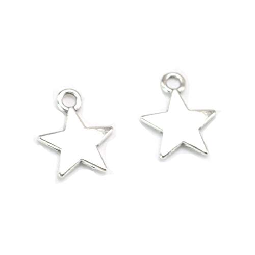 TENDYCOCO 100 piezas de plata antigua encantos de fabricación de joyas encantos de aleación colgantes de estrellas para collar pulsera artesanía DIY