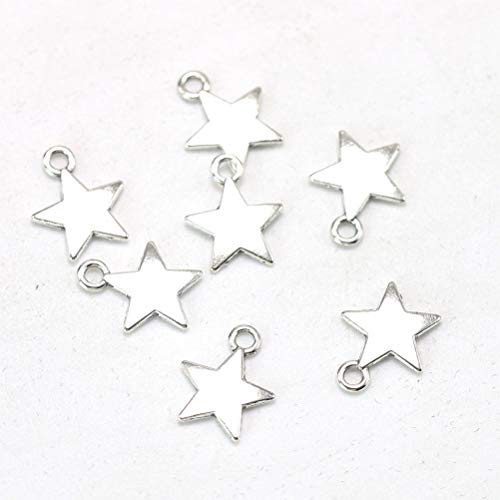 TENDYCOCO 100 piezas de plata antigua encantos de fabricación de joyas encantos de aleación colgantes de estrellas para collar pulsera artesanía DIY