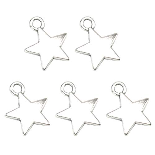 TENDYCOCO 100 piezas de plata antigua encantos de fabricación de joyas encantos de aleación colgantes de estrellas para collar pulsera artesanía DIY
