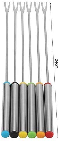 Tenedores para Fondue, 6 piezas Horquillas para fondue Pincho de servicio de postre de acero inoxidable, Utensilios de cocina Vajilla para queso Carne Chocolate Postre