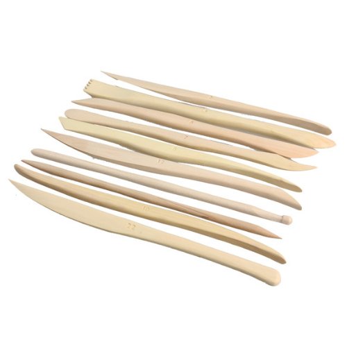 Tenflyer Pack de 10 arcilla Cuchillo de madera Escultura Cerámica afilar las herramientas de modelado de Ajuste