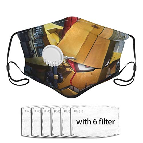 Tengen Toppa Gurren Lagann Mech Factory Gunman Balaclava Bandanas lavables ajustables con válvula de respiración y filtros de carbono (6 piezas Fil