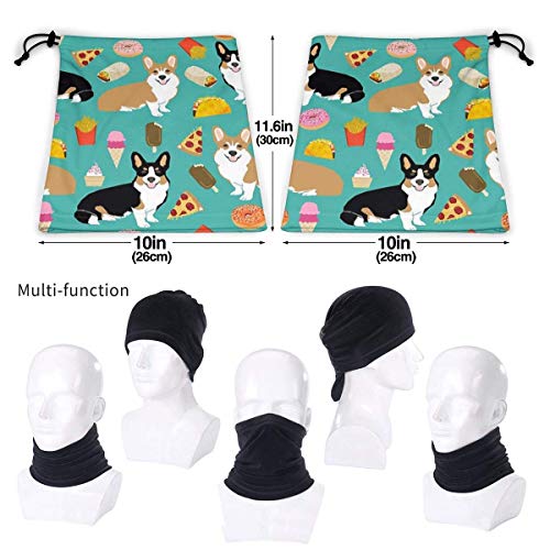 Tengyuntong XXWKer Calentador de Cuello Deporte Calentador Pasamontañas Polar Máscara Corgi Pizza Green Unisex Fleece Neck Warmer Ear Warmer Headband & Face Cold Weather Gear One Size