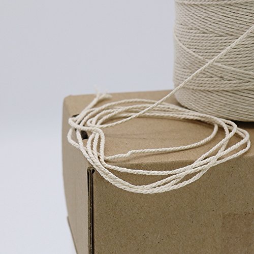 Tenn Well - Cuerda de algodón de 3 capas para cocinar, atar aves de corral, hacer carne, salchichas y manualidades (beige)