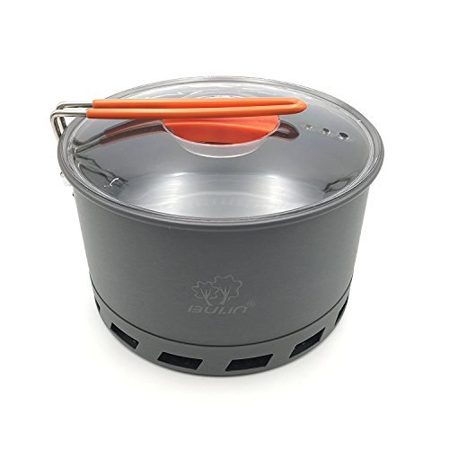 tentock 2 – 3 persona intercambiador de recogida de calor Pot 1.5L Camping Stove duro olla de aluminio con mango plegable rápida hervir Billy puede con bolsa de malla de almacenamiento compacto, S2500