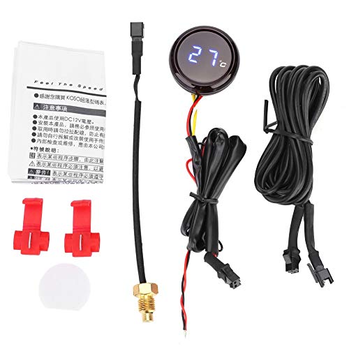 Termómetro de motocicleta: medidor de temperatura del agua, termómetro digital resistente al agua, medidor de temperatura del agua for Honda Kawasaki Yamaha Suzuki (Color : Blue Light)