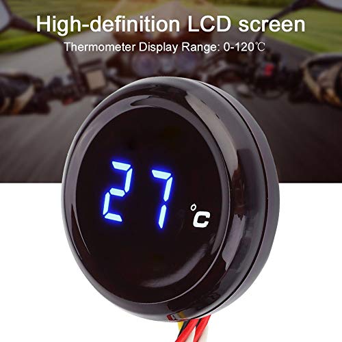 Termómetro de motocicleta: medidor de temperatura del agua, termómetro digital resistente al agua, medidor de temperatura del agua for Honda Kawasaki Yamaha Suzuki (Color : Blue Light)
