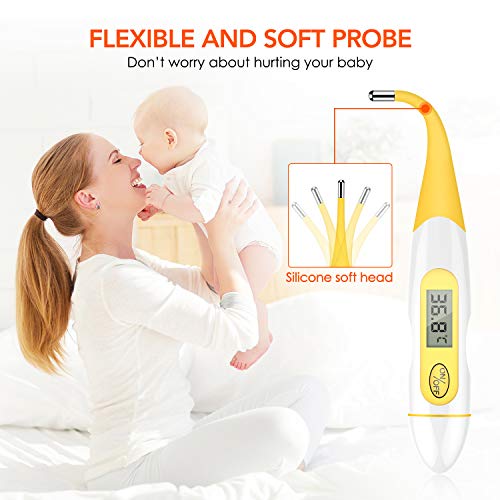 Termometro digital termómetro corporal IDOIT para adultos con punta flexible termómetro de temperatura rectal,oral, axilas, lectura rápida y precisa para adultos, niños, bebés
