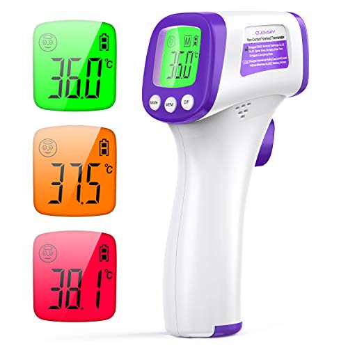 Termometro Infrarrojos, JOYSKY Termometro Digital Infrarrojo sin Contacto con Pantalla LCD y Alarma de Fiebre, Termómetro Laser médico para Bebé, Adulto, Temperatura Corporal y de Objeto