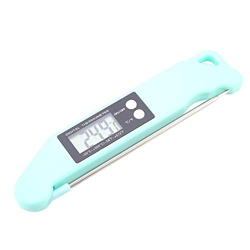 Termómetro para barbacoa: termómetro digital de lectura instantánea con sonda plegable para alimentos para barbacoa, cocina, cocina, carne(Verde)