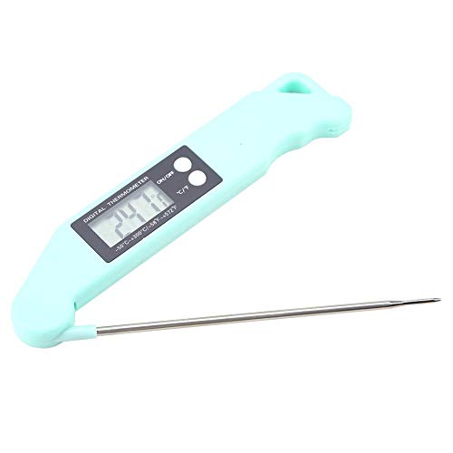 Termómetro para barbacoa: termómetro digital de lectura instantánea con sonda plegable para alimentos para barbacoa, cocina, cocina, carne(Verde)