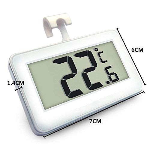 Termómetros para Frigoríficos Termómetro Digital para Frigoríficos Mini Termómetro Para Congelador a Prueba de Agua con Gancho LCD Rango de Visualización -20℃ a 60℃ Con Pantalla LCD de Fácil Lectura