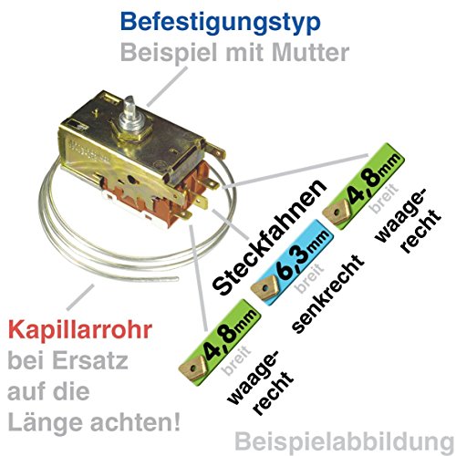 Termostato de repuesto para Liebherr 6151097 Ranco K59-L2622 Miele 1677710 3 x 4,8 mm AMP para frigorífico/congelador, regulador de temperatura de repuesto