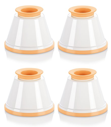 Tescoma 630591 Juego de 4 flaneras Lisas, De plástico, Color Blanco, Amarillo
