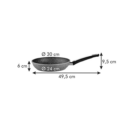 Tescoma SARTEN i-Premium Stone 30CM, Acero Inoxidable, Negro, 30 cm