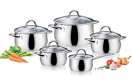 Tescoma Viva Batería de Cocina, Acero Inoxidable, Gris, 24 cm, 10 Unidades