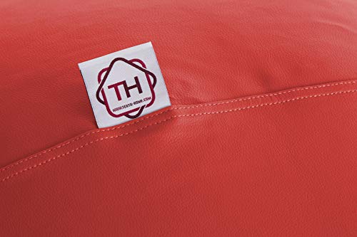 textil-home Puf - Pera moldeable XL Puff - 80x80x130 cm- Color Rojo. Tejido Polipiel Alta Resistencia - Doble repunte - (Incluye Relleno Bolas Poliestireno).