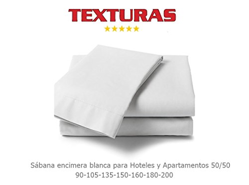 Texturas Basics - Sábana Encimera para Hotel y Apartamentos Economy Blanco (Varios tamaños Disponibles) (Cama 090: encimera 160x275)