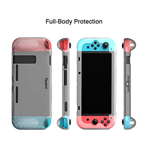 Teyomi Funda Nintendo Switch, Carcasa Protectora de Silicona para Nintendo Switch con 2 Ranuras de Almacenamiento para Tarjetas de Juego Absorción de Choque y Antiarañazos