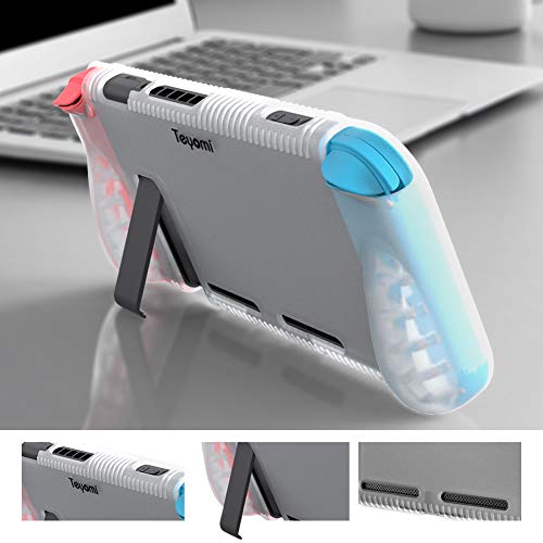 Teyomi Funda Nintendo Switch, Carcasa Protectora de Silicona para Nintendo Switch con 2 Ranuras de Almacenamiento para Tarjetas de Juego Absorción de Choque y Antiarañazos