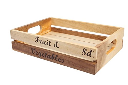 T&G Woodware - Caja de Frutas y Verduras barroca, Color Acacia, tamaño Mediano