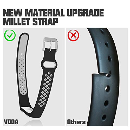 Th-some Correa para Xiaomi Mi Band 4 / Mi Band 3, Agujero de Aire Transpirable Colorido Suave Silicona Bracelet de Repuesto Deportivo, Correa de Silicona Suave Reemplazable Pulsera, Gris y Negro