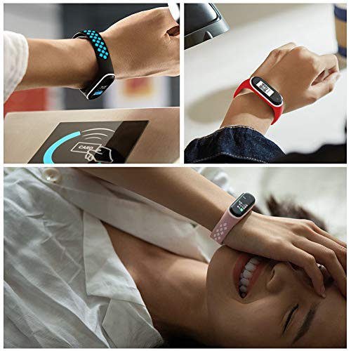 Th-some Correa para Xiaomi Mi Band 4 / Mi Band 3, Agujero de Aire Transpirable Colorido Suave Silicona Bracelet de Repuesto Deportivo, Correa de Silicona Suave Reemplazable Pulsera, Gris y Negro