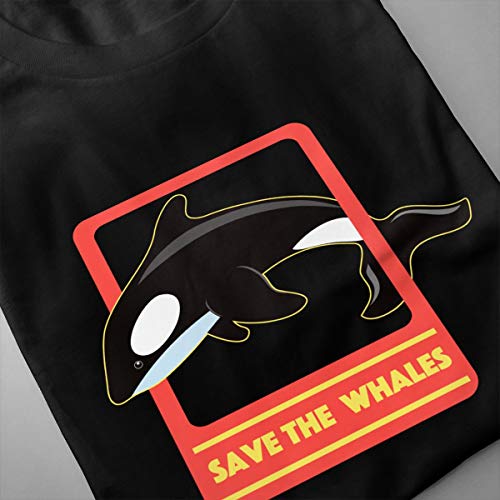 The Beached Whales Camiseta de Manga Corta para Hombre Whale Cupcake Toppers Hombre Whale Wrapping Paper Tops Camisetas Negro M.