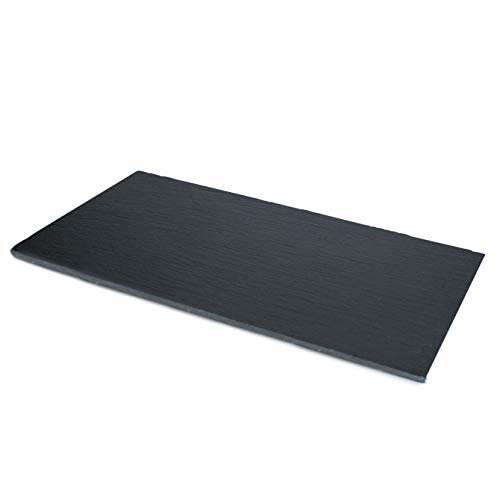 THE CHEF COLLECTION Bandeja de Pizarra con plato para Servicio de Catering y Cocktail (X-Grande) Negro 53x32,5x0,5 cm