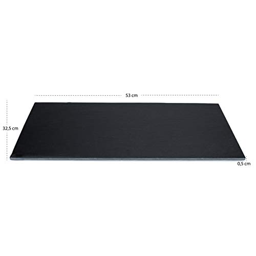 THE CHEF COLLECTION Bandeja de Pizarra con plato para Servicio de Catering y Cocktail (X-Grande) Negro 53x32,5x0,5 cm