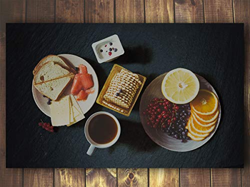 THE CHEF COLLECTION Bandeja de Pizarra con plato para Servicio de Catering y Cocktail (X-Grande) Negro 53x32,5x0,5 cm