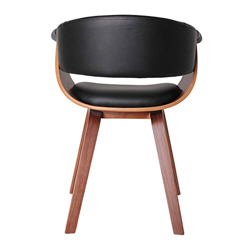The Home Deco Factory HD3520 - Silla de Madera y Metal, Estilo Retro, Tejido Negro, 61 x 57 x 72 cm