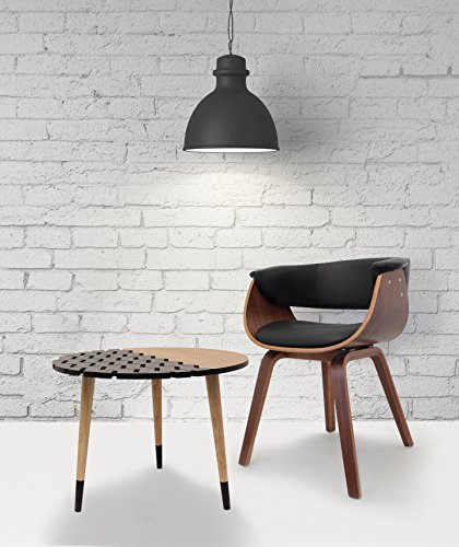 The Home Deco Factory HD3520 - Silla de Madera y Metal, Estilo Retro, Tejido Negro, 61 x 57 x 72 cm