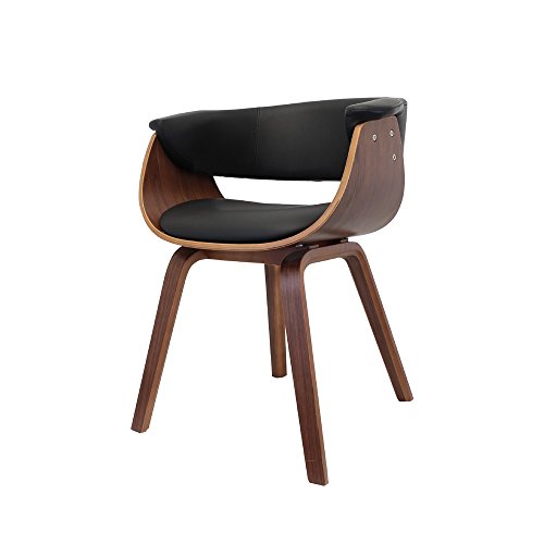 The Home Deco Factory HD3520 - Silla de Madera y Metal, Estilo Retro, Tejido Negro, 61 x 57 x 72 cm