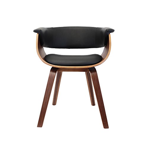 The Home Deco Factory HD3520 - Silla de Madera y Metal, Estilo Retro, Tejido Negro, 61 x 57 x 72 cm