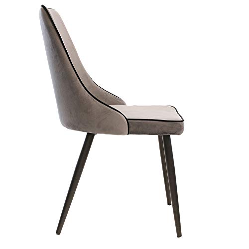 THE HOME DECO FACTORY HD6351 - Juego de 2 sillas de Terciopelo, 46 x 86 x 59 cm, Color Gris