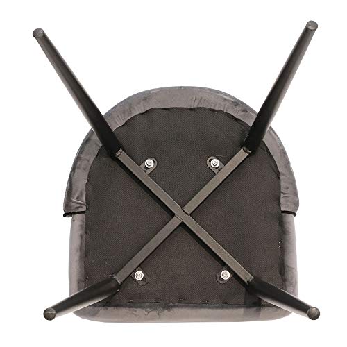 THE HOME DECO FACTORY HD6351 - Juego de 2 sillas de Terciopelo, 46 x 86 x 59 cm, Color Gris
