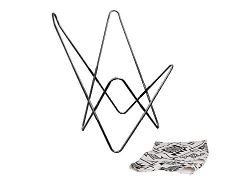 The Home Deco Factory – Sillón Mariposa, diseño étnico, Color Negro y Blanco, Metal, 74 x 79 x 101 cm