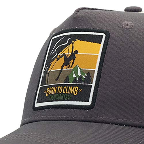 The Indian Face Escalada Gorra Born to Climb Hombre y Mujer, Color Gris y Blanca