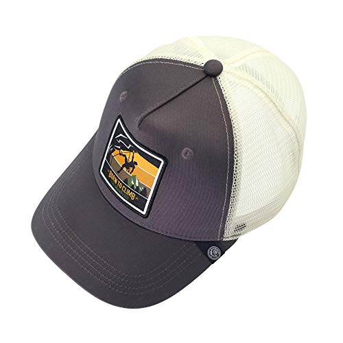 The Indian Face Escalada Gorra Born to Climb Hombre y Mujer, Color Gris y Blanca