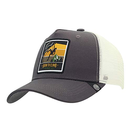 The Indian Face Escalada Gorra Born to Climb Hombre y Mujer, Color Gris y Blanca