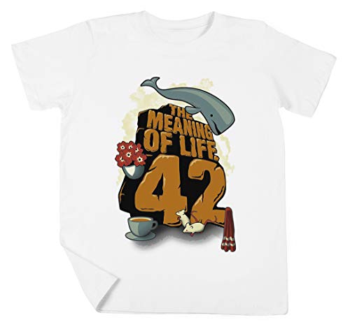 The Meaning of Life Niño Niña Unisexo Blanco Camiseta Manga Corta Kids White T-Shirt