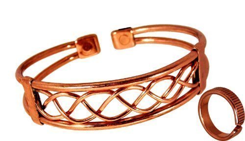 The Online Bazaar Magnético Pulsera De Cobre y Cubiertos efecto Anillo Magnético con caja de presentación para hombre o de mujer - Grande Talla de anillo: 22-25mm
