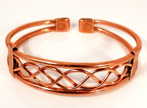 The Online Bazaar Magnético Pulsera De Cobre y Cubiertos efecto Anillo Magnético con caja de presentación para hombre o de mujer - Grande Talla de anillo: 22-25mm