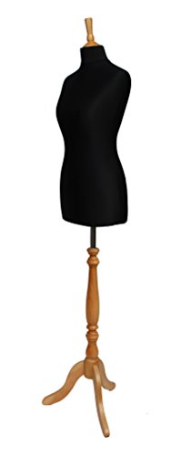 The Shopfitting Shop Deluxe tamaño 14 muñeco de maniquí Femenino Pecho Jersey Negro trípode de Madera de Haya